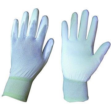 13G Nylon Liner Knit Wrist White Gant en caoutchouc (5513)